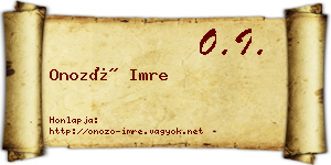 Onozó Imre névjegykártya